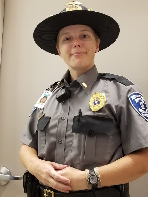 Brittney dressed in her uniform