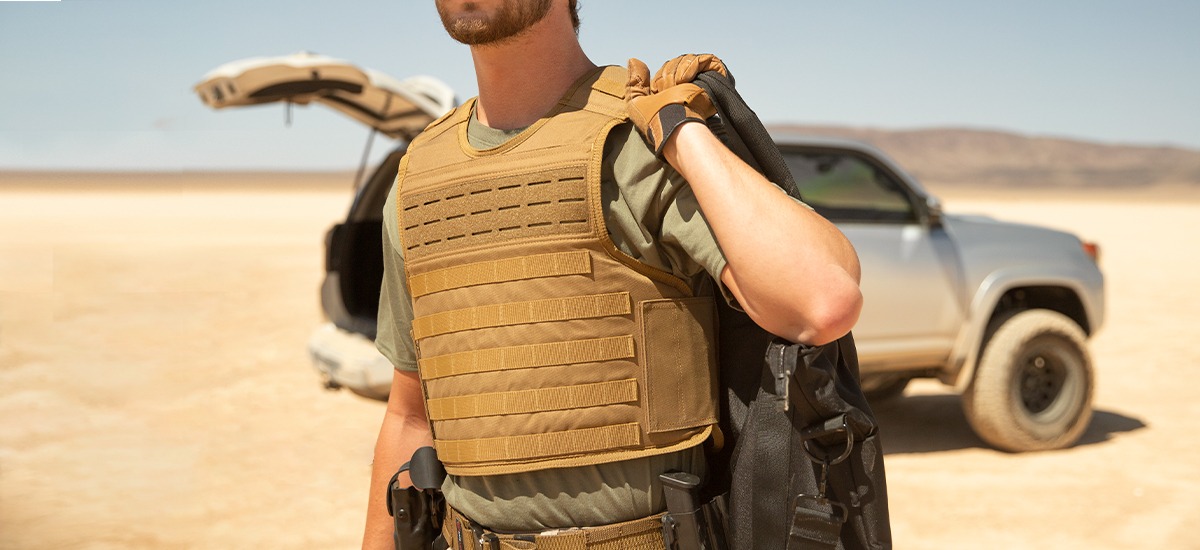 Man wearing body armor