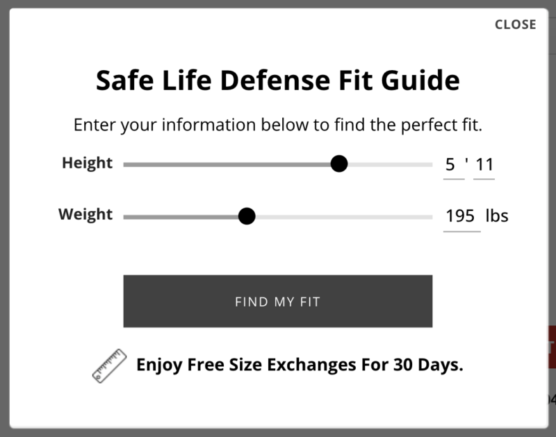Safe Life Defense Fit Guide - Size Chart Body Armor